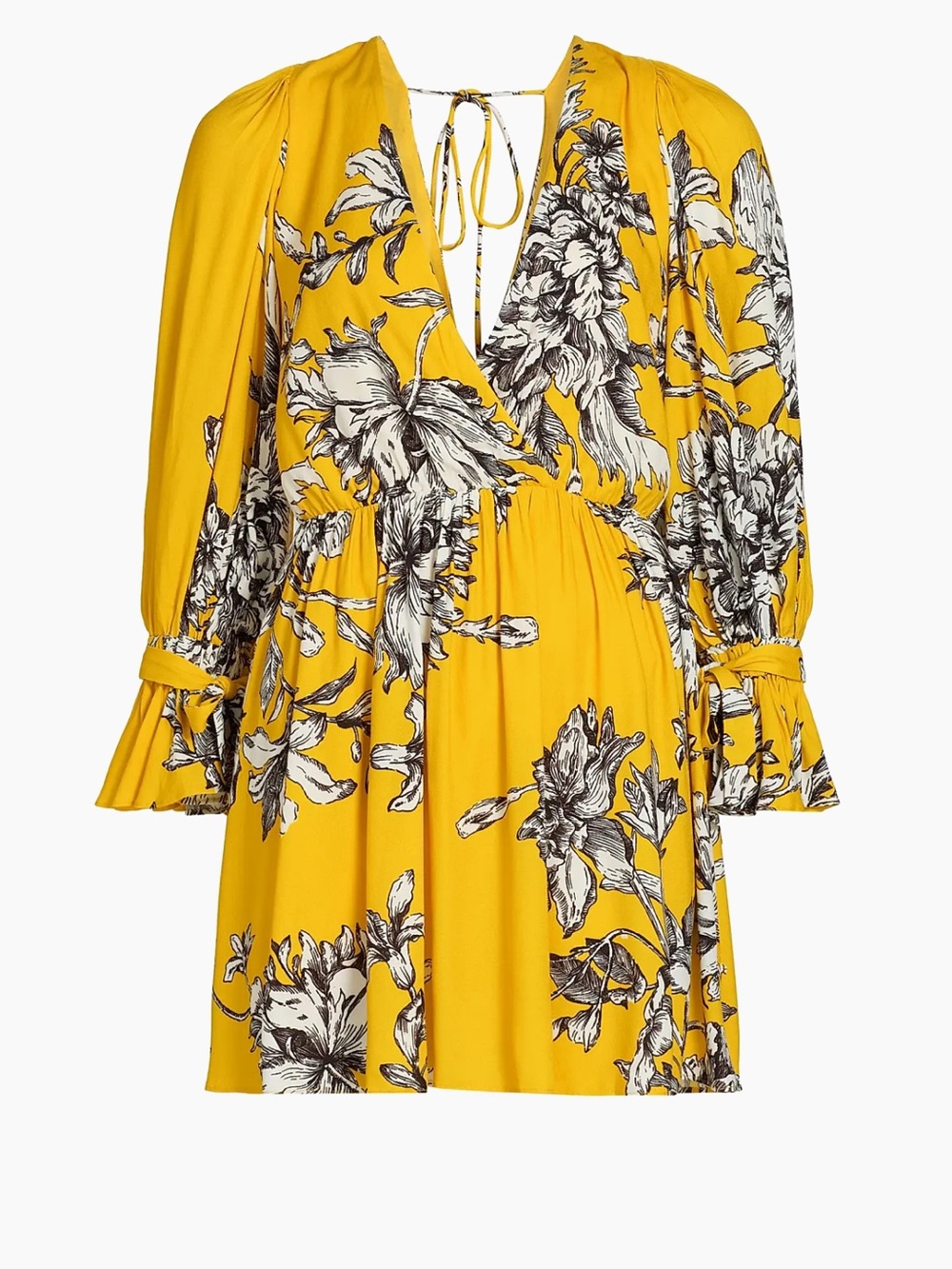 Alice + Olivia Clarissa Floral Plunging Minidress